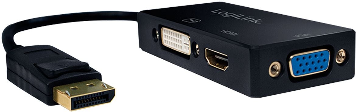 LogiLink DisplayPort - HDMI - D-Sub (VGA) - Adaptor AV DVI-I negru (CV0109)