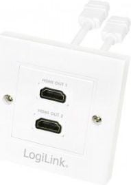 Cablu logilink Priză montată la suprafață 2x HDMI alb (AH0015)
