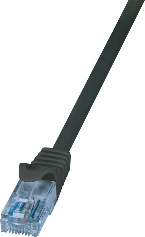 Cablu de retea , LogiLink , EconLine Cat.6A U/UTP 10 GE , 0.25 m , negru
