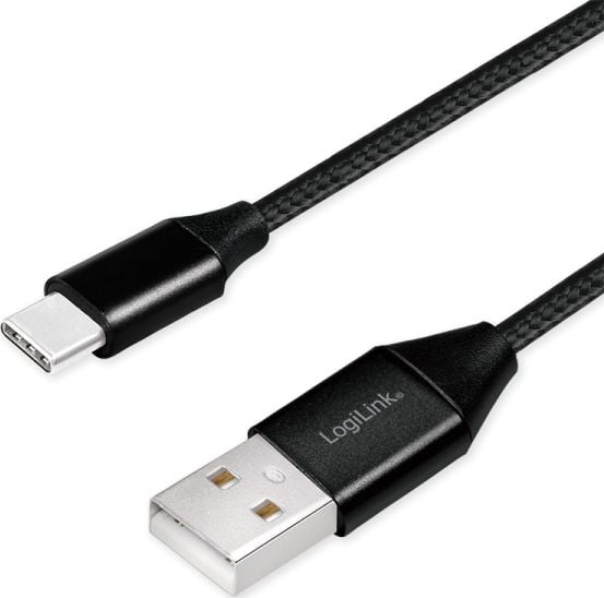 LogiLink USB-A - USB-C cablu USB 1 m negru (CU0140)