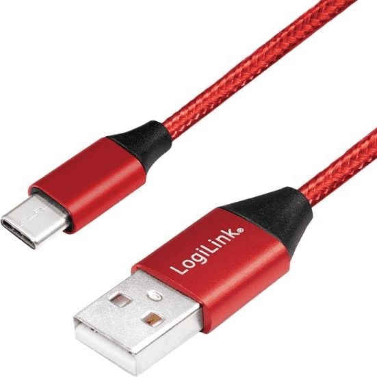 LogiLink USB-A - USB-C cablu USB 1m roșu (CU0148)