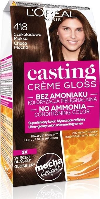Vopsea de par crema, L'Oreal Casting, Nr 418 Ciocolata Mocha