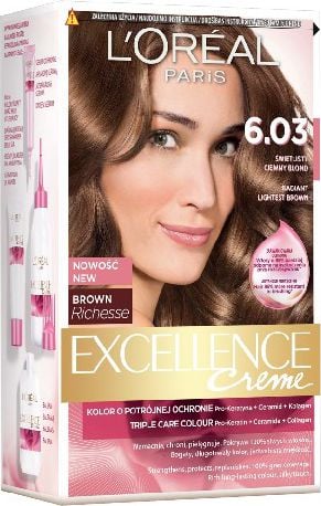 Loreal Excellence Creme Krem koloryzujÄ…cy 6.03 Åšwietlisty Ciemny Blond 1op.