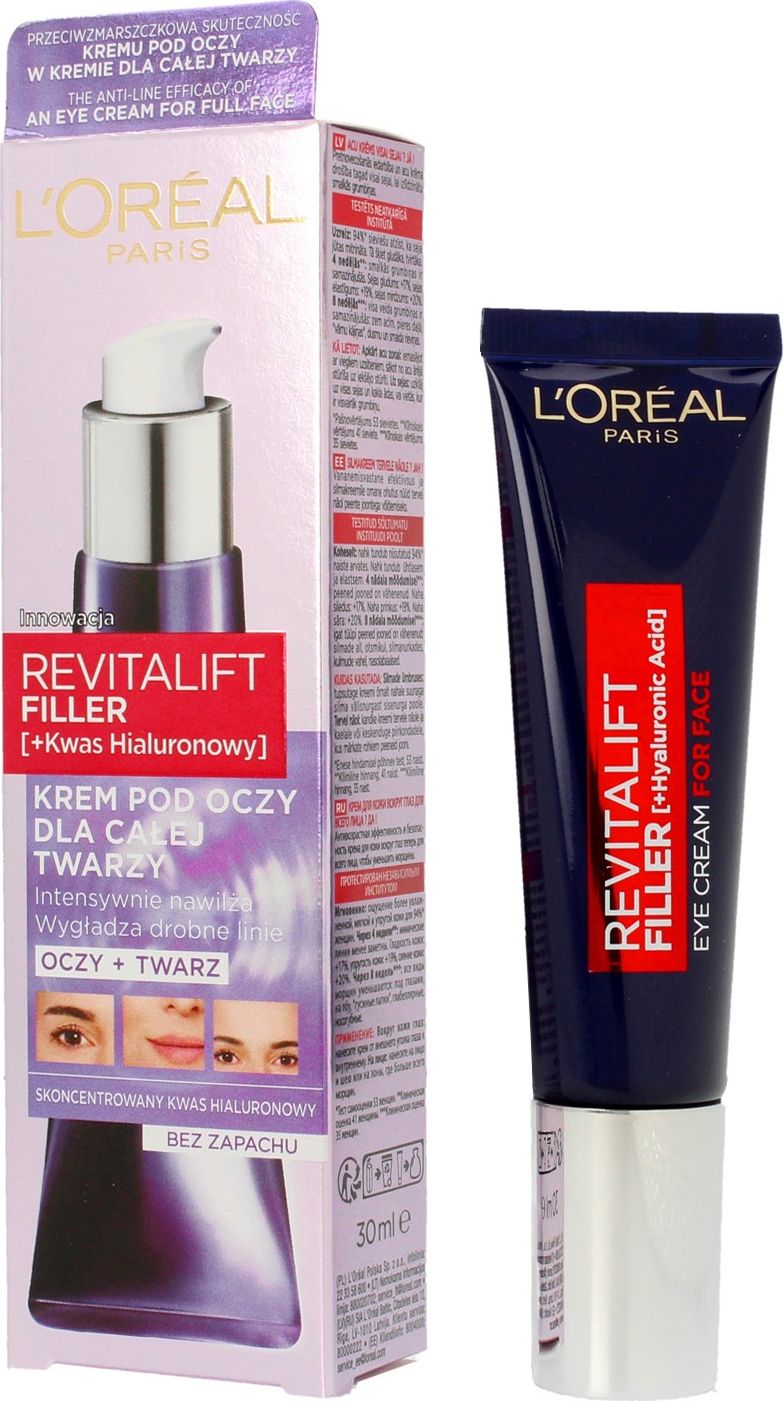 Loreal REVITALIFT FILLER Krem pod oczy i dla caÅ‚ej twarzy 30ml