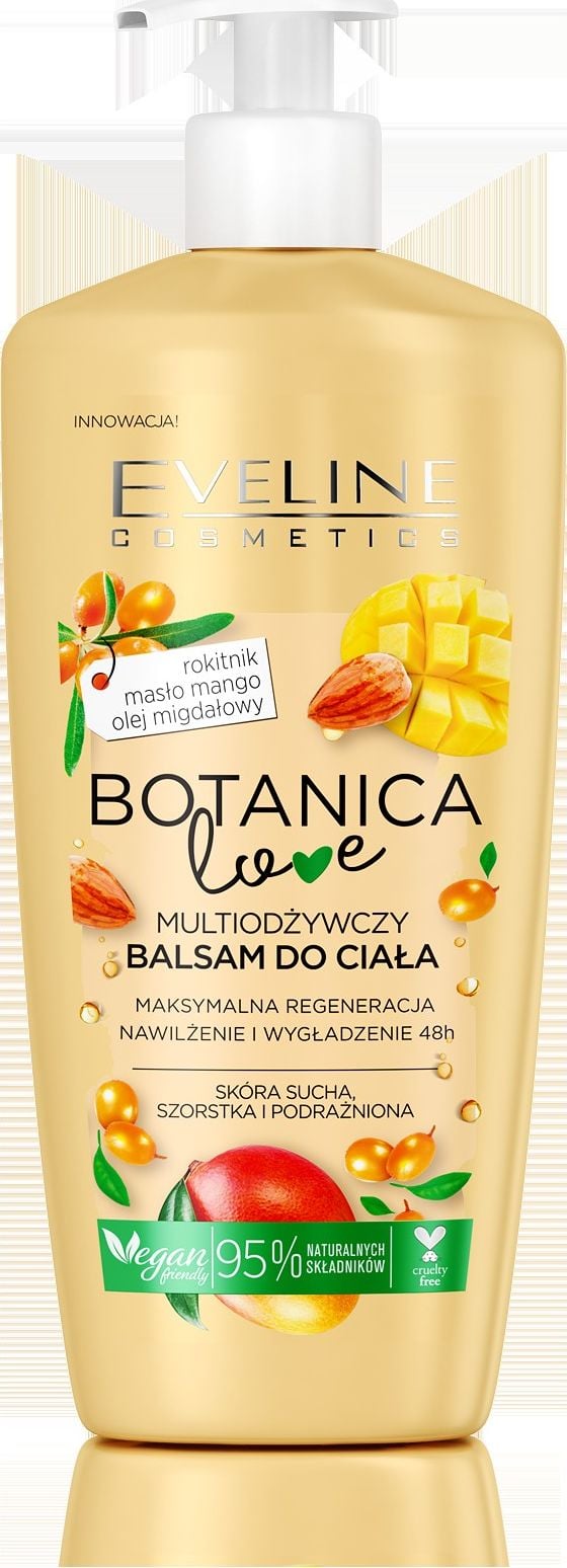 Lotiune de corp hranitoare, Botanica Love, Eveline, Cu ulei de catina, 350 ml