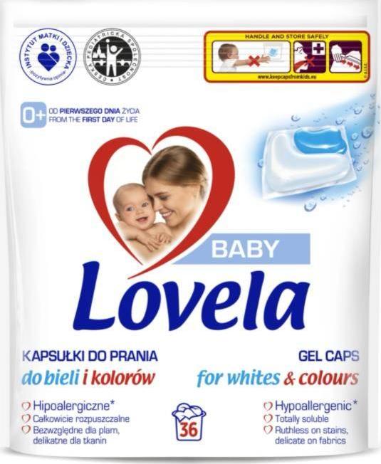 Lovela LOVELA_Capsă de gel pentru copii pentru albi și amp; Capsule de spalare hipoalergenice Colors pentru albi si culori 36 buc.