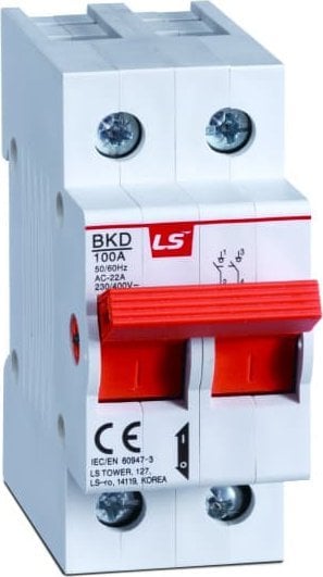 LSiS întrerupător-secționator modular 2P 100A BKD 2P 100A 06120249R0