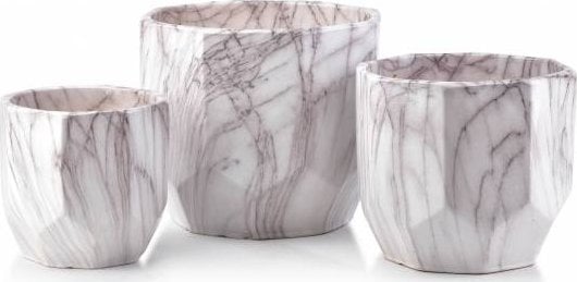 Neva Marble set 3 pots XL: 25xh23/L: 20xh19/m: 15xh16cm
