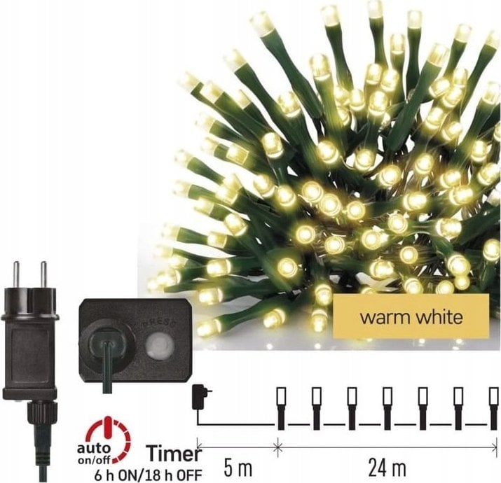 Lumini de Craciun Emos Lumini de Craciun Classic 240 LED 24m alb cald