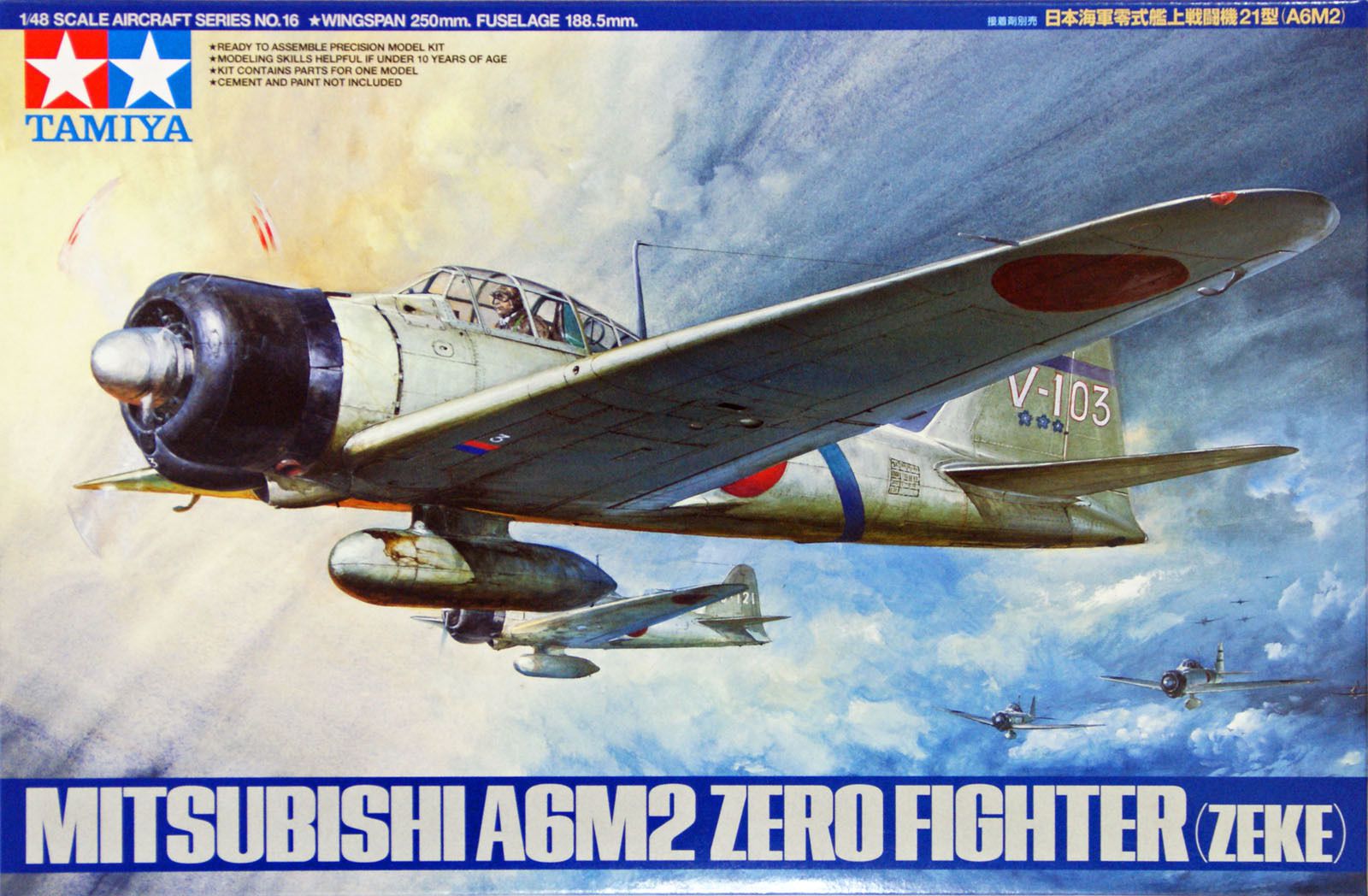 Macheta aeromodele Tamiya Mitsubishi A6M2 Zero Fighter Model 21 ( ZEKE ) 1:48 TAM 61016