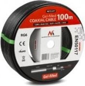 Cablu coaxial Maclean MCTV-477 gelificat RG6 satelit 100m 1.0CU 4.6FPE + AL + / P + 96 * + 0.12AL 6.8PE