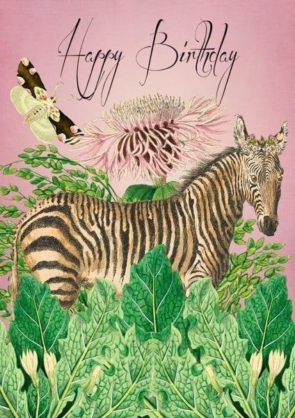 Card Madame Treacle B6 cu plic pentru ziua de nastere zebra
