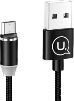 Magnetic U Sure 1m MicroUSB 2.1A împletit negru SJ294USB01 / negru (US-SJ294)