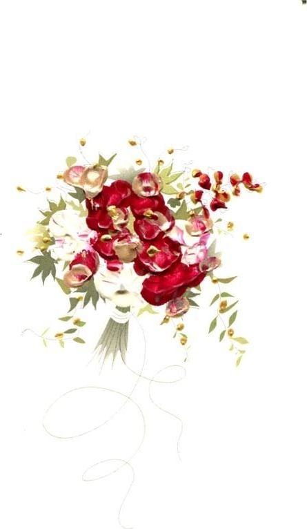 MAK Karnet Flowers DL OG01 - Buchet rosu