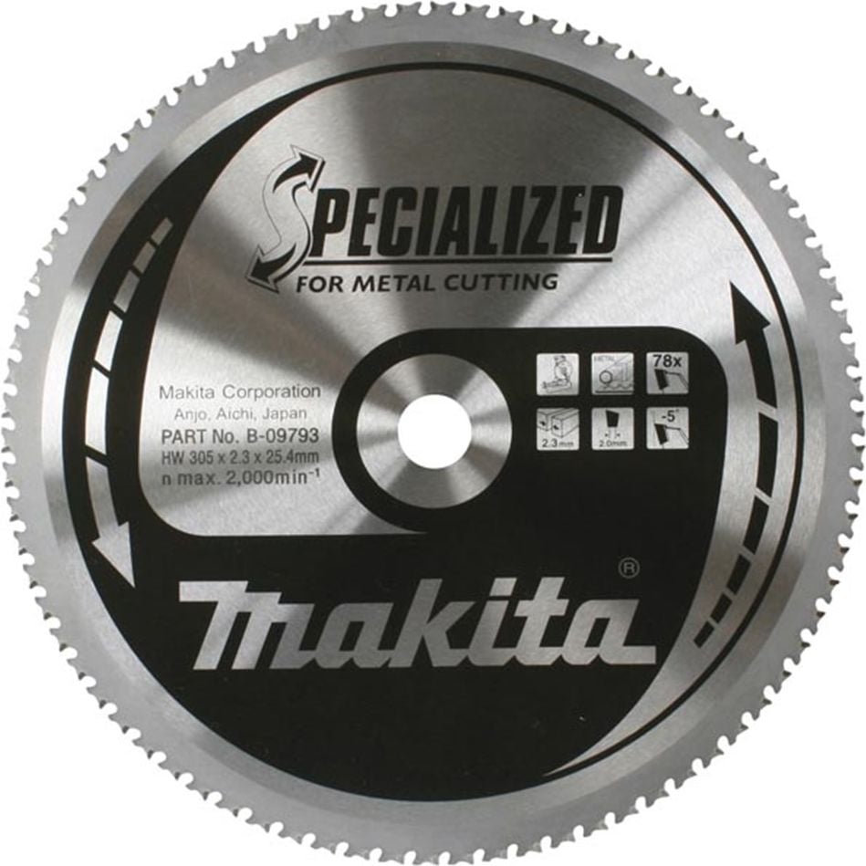 Panza debitare metal Makita B-09793, otel moale subtire, 78 dinti, 305x25.4mm