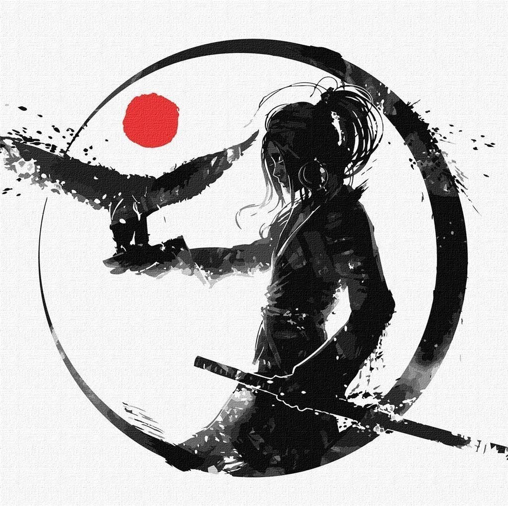 Pictura dupa numere - Samurai&apos;s Daughter 40x40cm