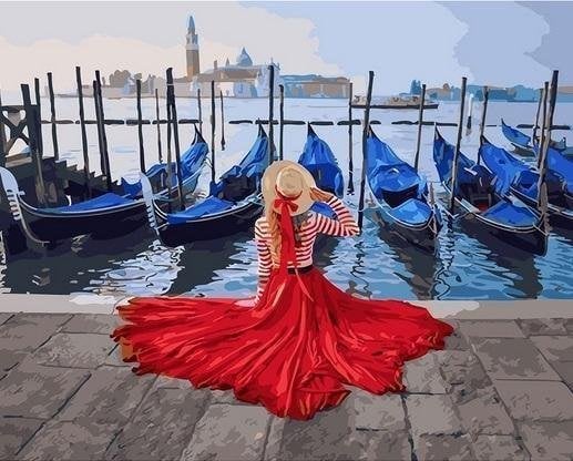 Pictură după numere - Pe debarcaderul din Veneția 40x50 cm