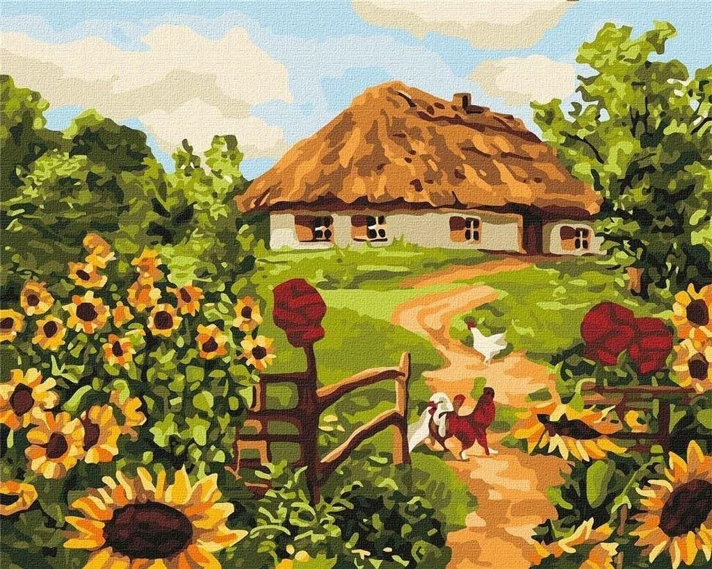 Pictură după numere - cabana ucraineană 40x50
