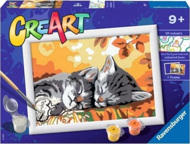 Carte de colorat CreArt pentru copii Pisici de toamna