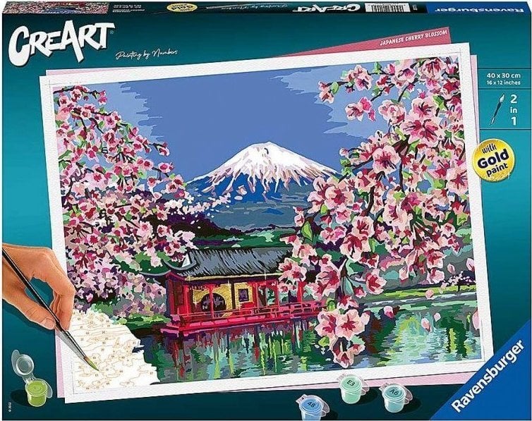 Carte de colorat CreArt: Cherry Blossom in Japan 201778 RAVENSBURGER vopsea dupa numere