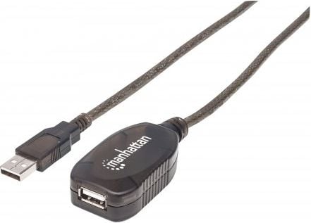 Manhattan USB-A - cablu USB-A USB 15m negru (152365)