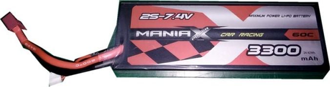 ManiaX 3300mAh 7.4V 60C HardCase ManiaX ManiaX 3300mAh 7,4V 60C Set ManiaX cu husă rigida