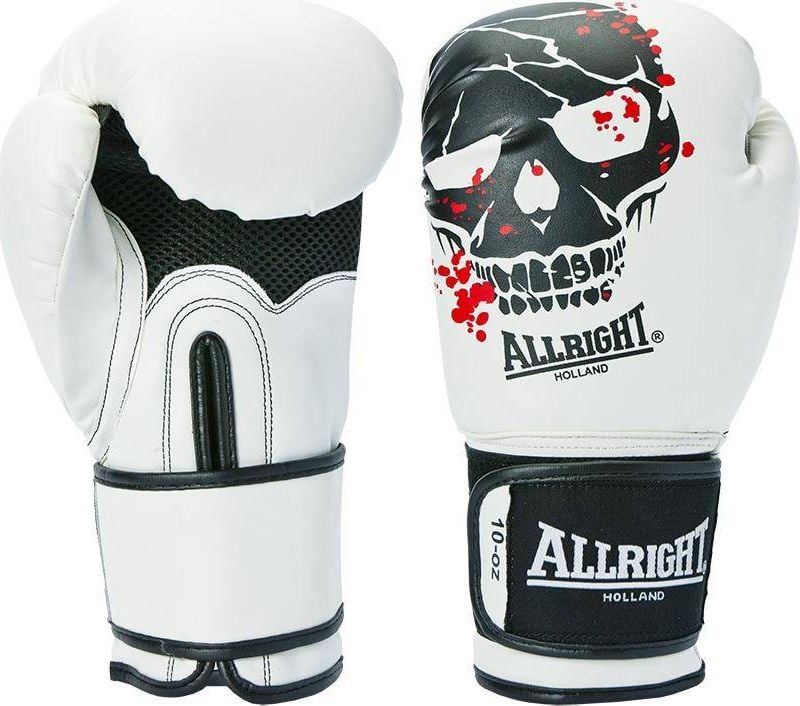 Mănuși de box Allright SKULL 12oz albe