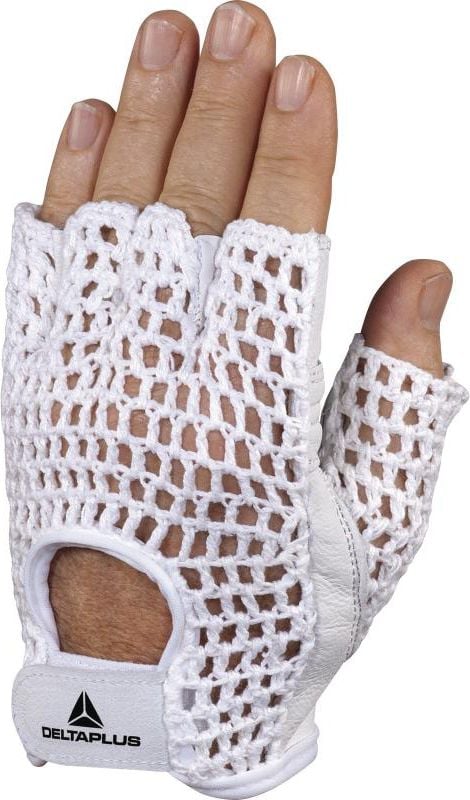 Mănuși fără degete din piele de miel cu cereale Delta Plus, tricot pe spate, mărimea 10 (50MAC10)