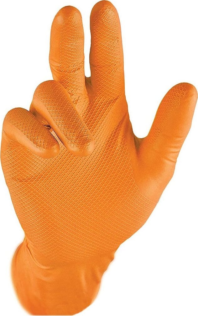 Mănuși Nitril Grippaz Grippaz 246 Orange 50 buc O