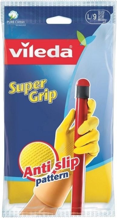 Manusi Vileda Super Grip 00335,pentru uz casnic,marime M,o pereche