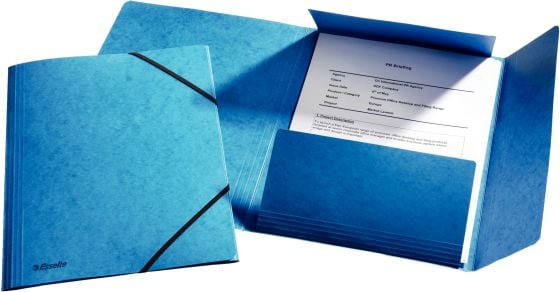 Mapa Esselte LUX din carton cu elastic, Albastru