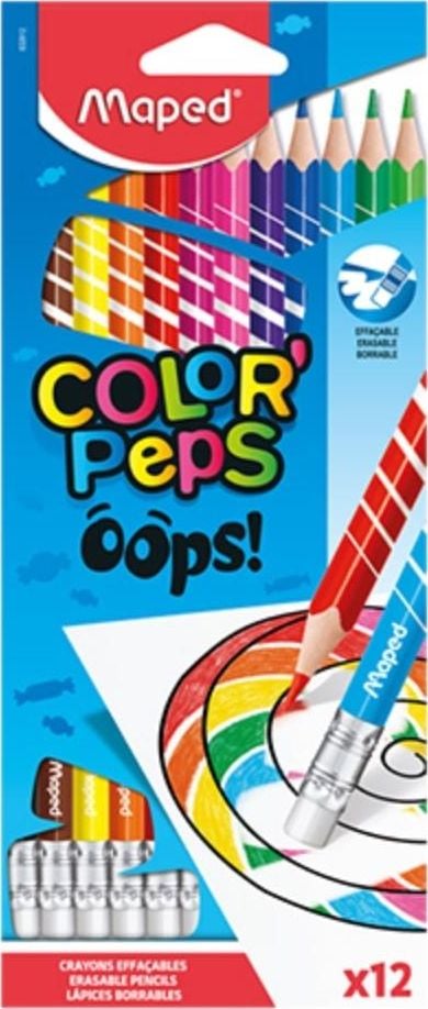 Maped Colorpeps Oops creioane colorate triunghiulare cu radiera 12 col