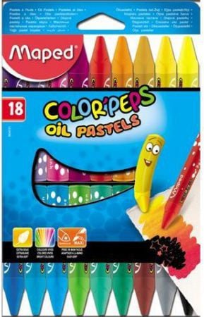 Maped Colorpeps creioane pasteluri cu ulei 18 culori (175496)