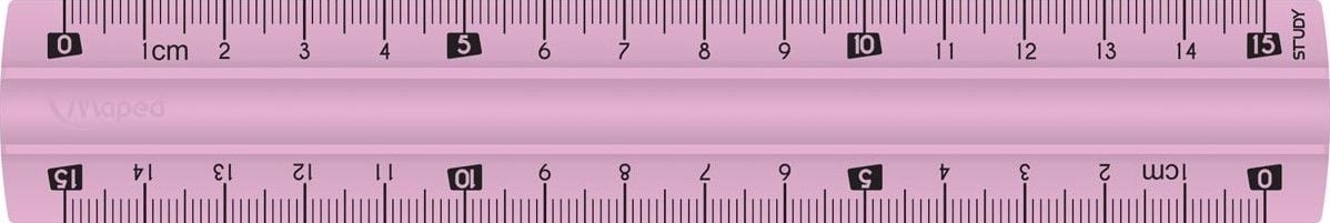 Maped Ruler Study, amestec de 2 culori, indestructibil de 15 cm (245310)