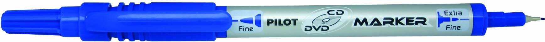 Marker Permanent Pilot Twin, pentru CD/DVD, 0.4 mm, Albastru