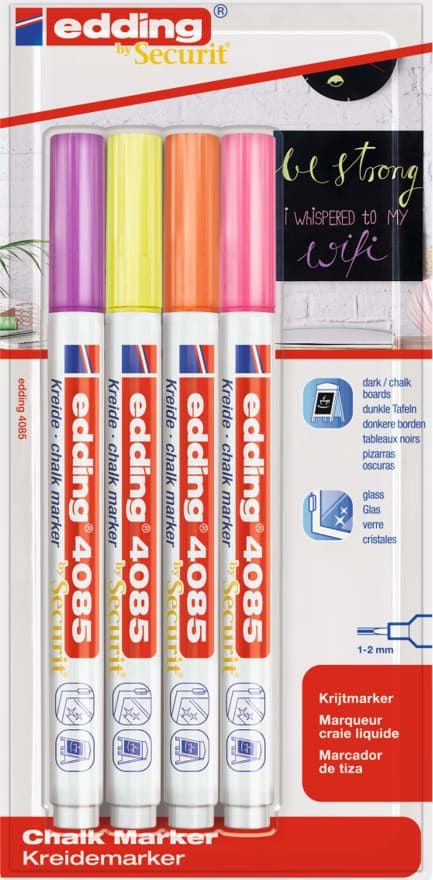 Markere - Markere cu cretă Edding edding Set de 4 colorate 4085