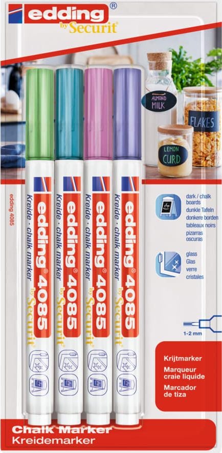 Markere cu cretă Edding edding Set de 4 colorate 4085