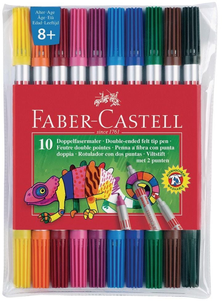 Markerii BILATERALE CASE 10 PCS Faber-Castell - cumparaturi pentru companii - 151110 FC