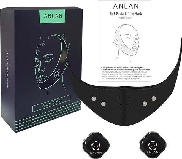 Aparate intretinere si ingrijire corporala - Masca faciala de slabit ANLAN 01-ASLY11-001,neagra