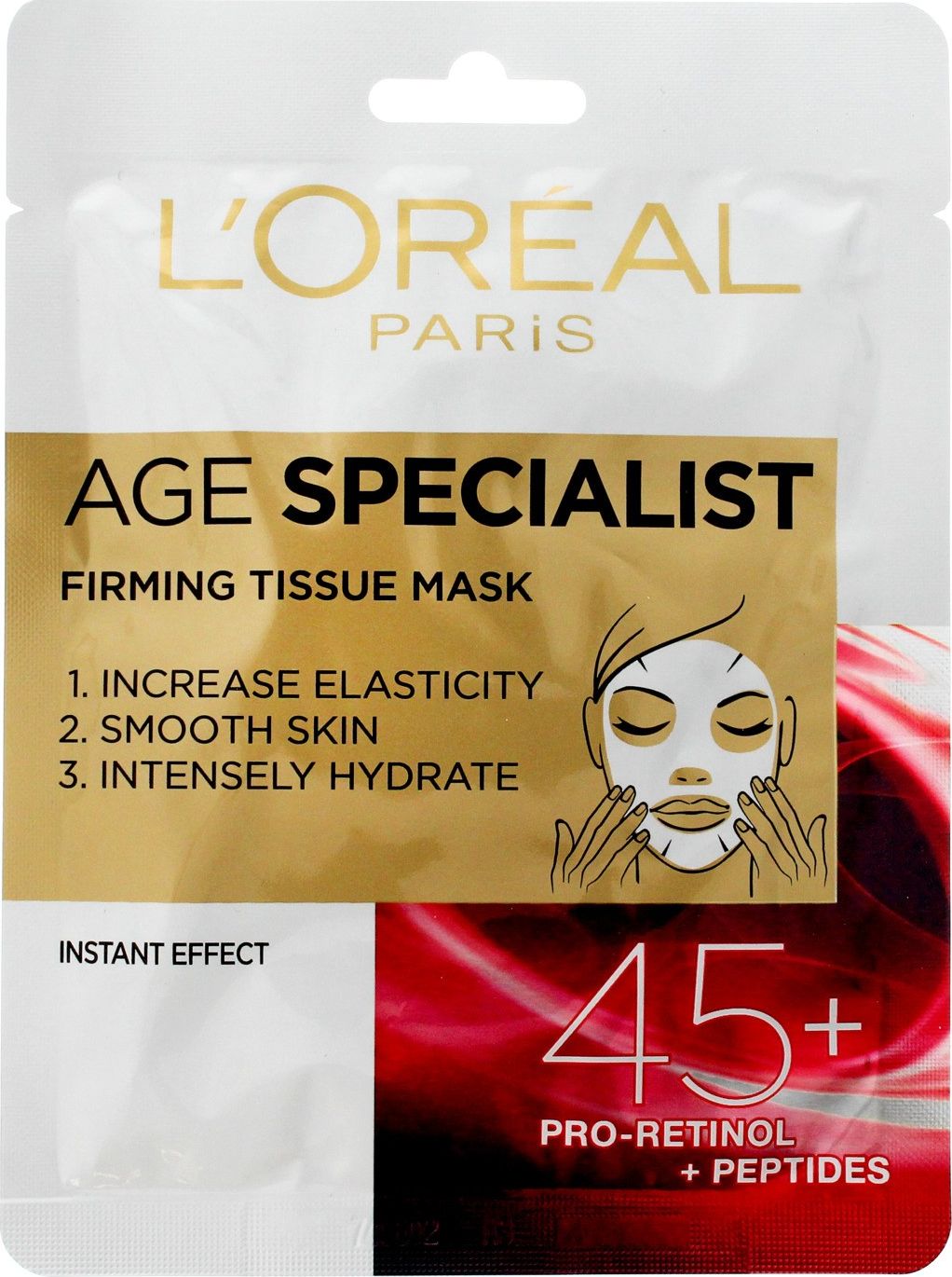 Masca Servetel pentru Fermitatea Tenului L&apos;Oreal Paris Age Expert 45+ cu Pro-retinol si Peptide, 30 g