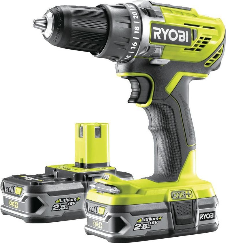 mașină de găurit Ryobi R18DD3-225S 18 V 2 x 2,5 Ah baterii