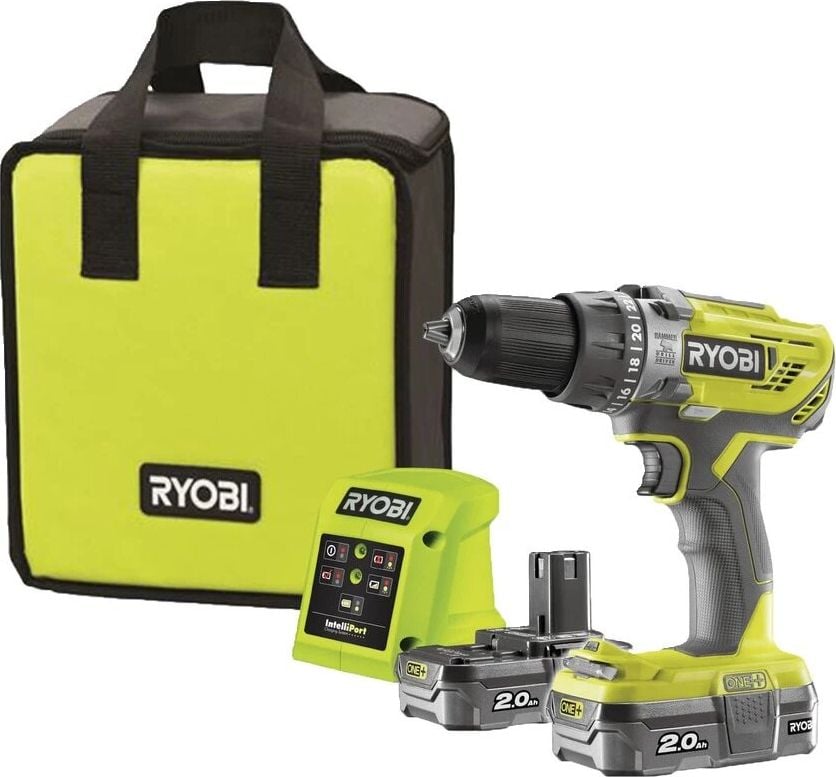 mașină de găurit Ryobi R18PD3-220S 18 V 2 x 2 Ah baterii