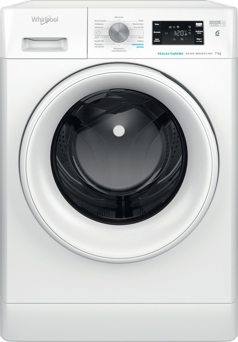 Masini de spalat rufe - Mașină de spălat rufe Whirlpool FFB 7038 WV PL,
alb,
7 kg,Cu functie de abur