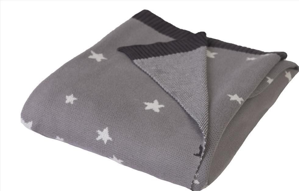 Paturica pentru bebelusi Baby Matex Bamboo Baby Blanket 80x100 cm Grey Stars 04