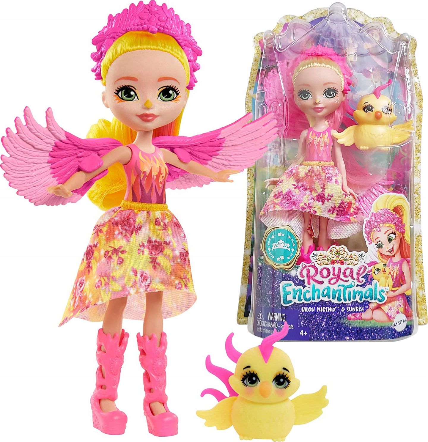 Mattel Enchantimals Royals Falon Sunrise și Phoenix Pet (GYJ04)