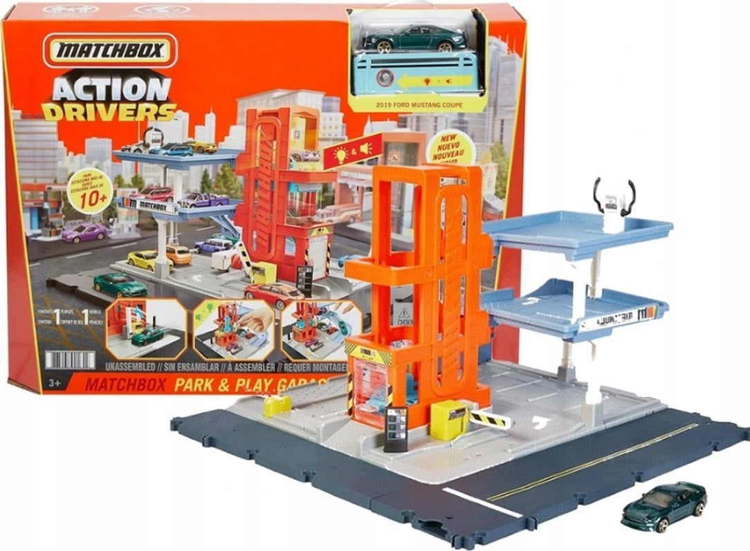 Mattel MACHBOX - PARCARE - GARAJ CU MAȘINĂ - ADEVĂRATĂ AVENTURĂ - HBD74 HBL60