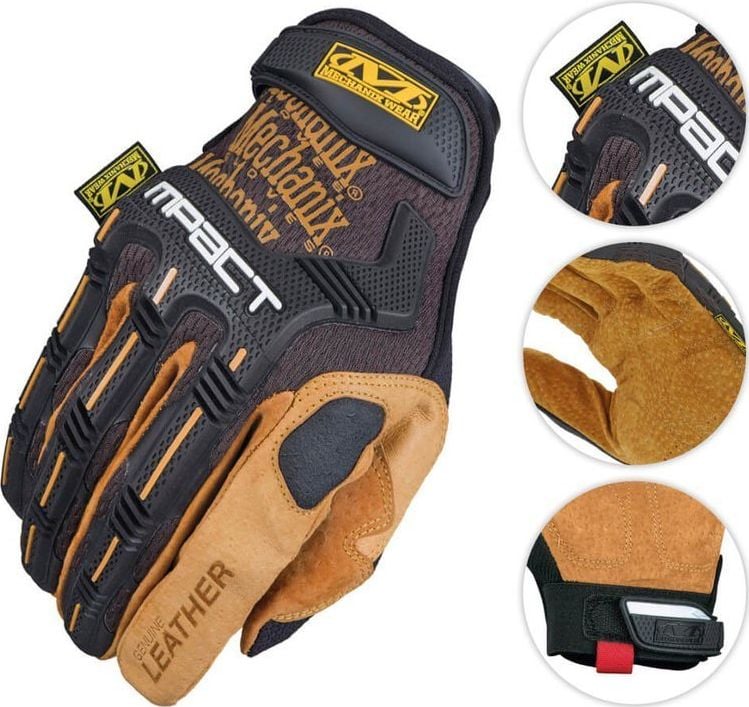 Mechanix Wear Mănuși din piele M-Pact Mechanix Wear Negru-Coyote XXL