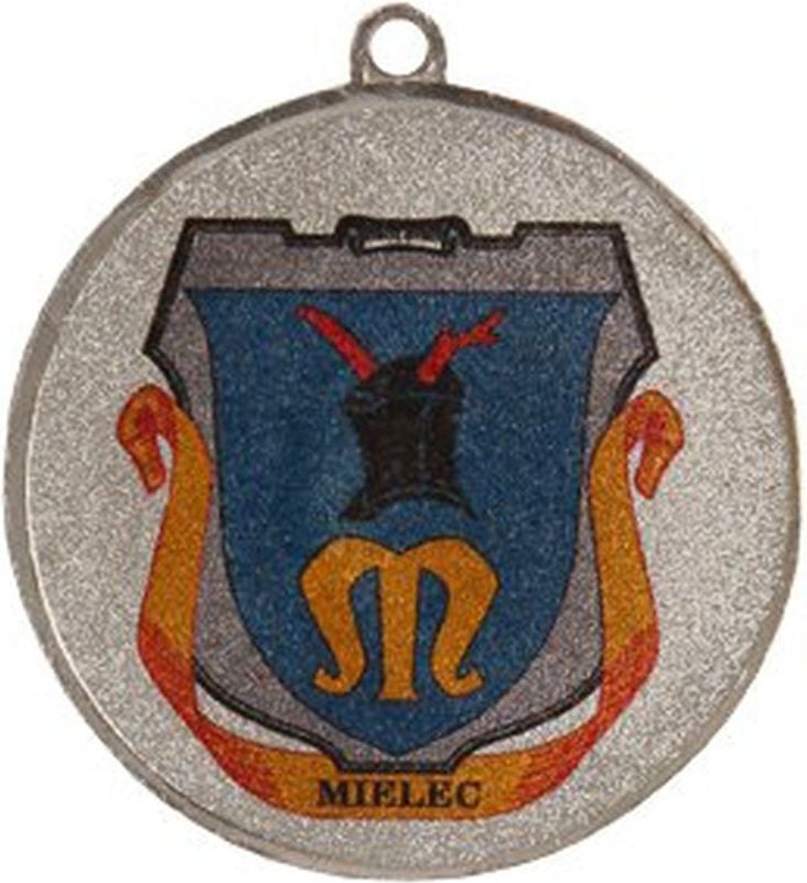 Medalie de argint cu loc pentru emblema de 25 mm - medalie de oțel cu LuxorJet de imprimare color