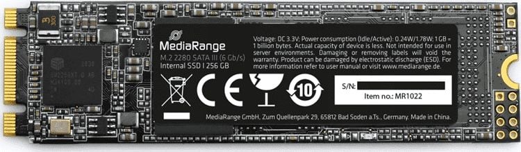 MediaRange 256 GB M.2 2280 SATA III SSD (MR1022)