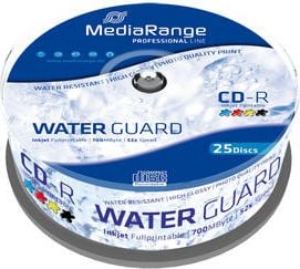 Medii de stocare si suporturi - CD-R 700MB / 80MIN 52X Mediarange waterguard 25 buc